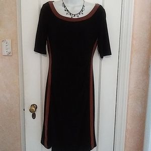 Womens Chaps 3/4 sleeve ruched dress